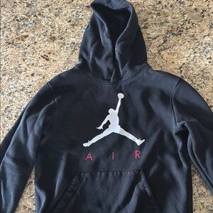 Jordan Black Hoodie with Red Logo